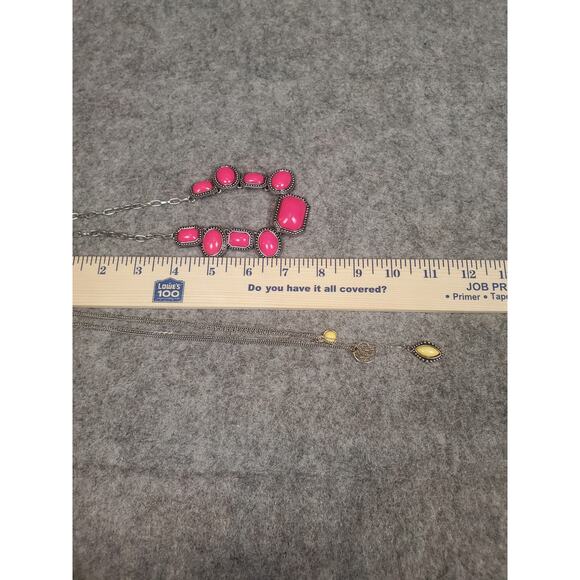 Jewelry Bundle Necklaces Red Pink Yellow Stones Paparazzi Dead Stock Modern - Picture 6 of 9